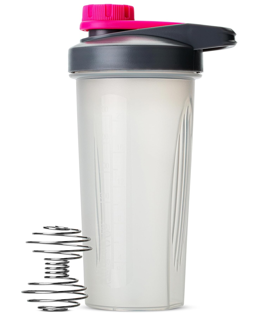 Mr. Pen Shaker Bottles for Protein Mixes - 28 oz | Gray & Pink Protein Shaker with Wire Whisk Ball