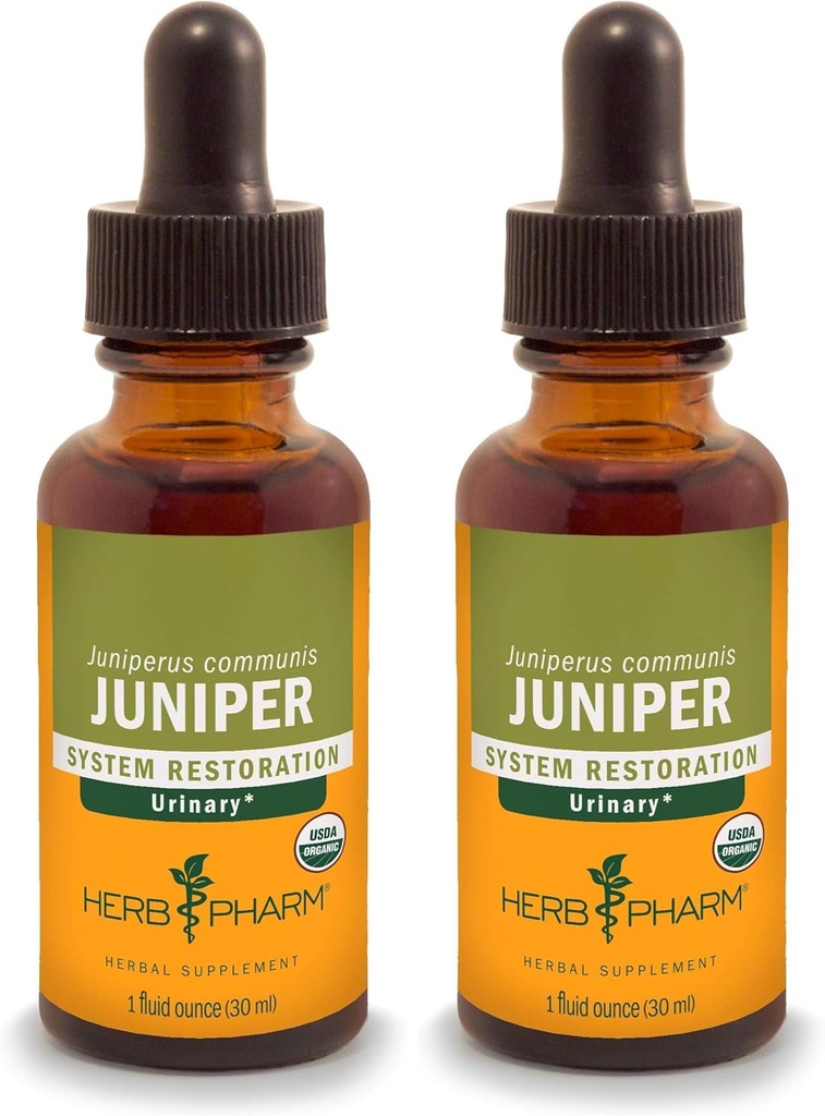 Herb Pharm certificado extracto líquido orgánico para el sistema urinario soporte Juniper 1 Fl Oz (Pack de 2)