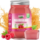 ACEYO (18 OZ) Irish Sea Moss Gel Organic Raw Vegan Raspberry Flavor 102 Vitamins and Minerals Wild Harvested Non-GMO Immune Defense Booster Thyroid Digestive Support