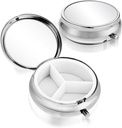 Sibba 3 Compartment Portable Medicine Pill Case, Travel Multi-Functional Moisture Proof Pill Box for Purse & Pocket, Cute Metal Medicine Pill Organizer Box for Vitamins, Fish Oil &amp; Supplements