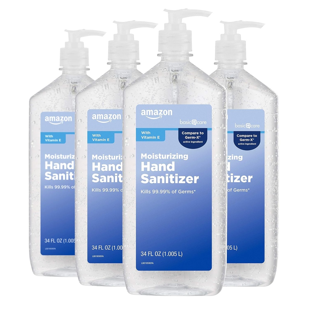 Cuidado básico - Saneamiento de mano original 62%, 34 fl oz (Pack of 4)