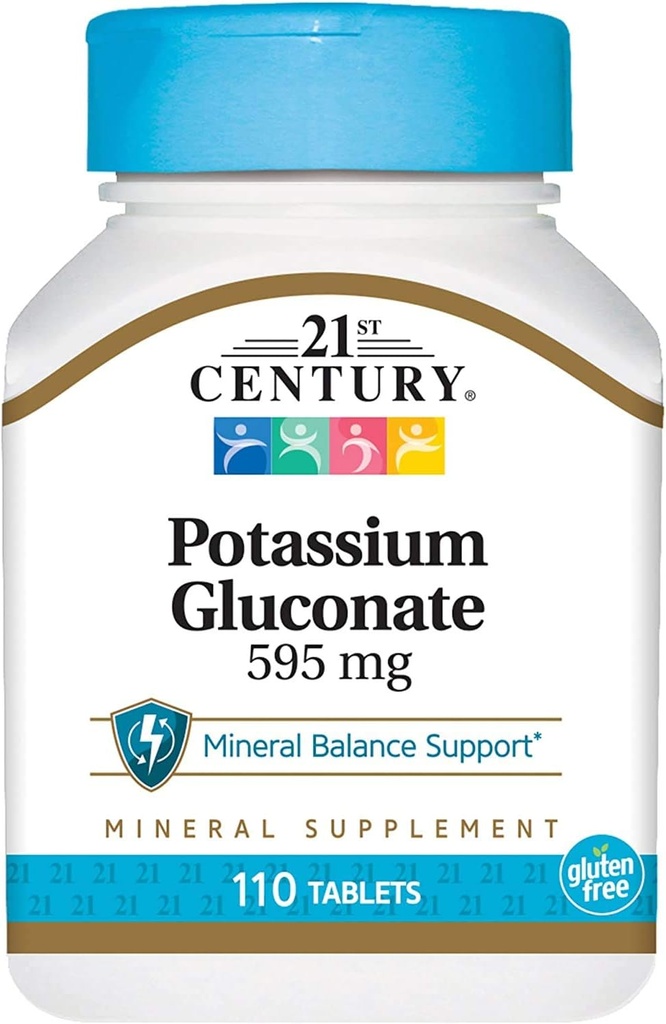 Siglo XXI, Gluconato de Potasio, 595 mg, 110 Tabletas