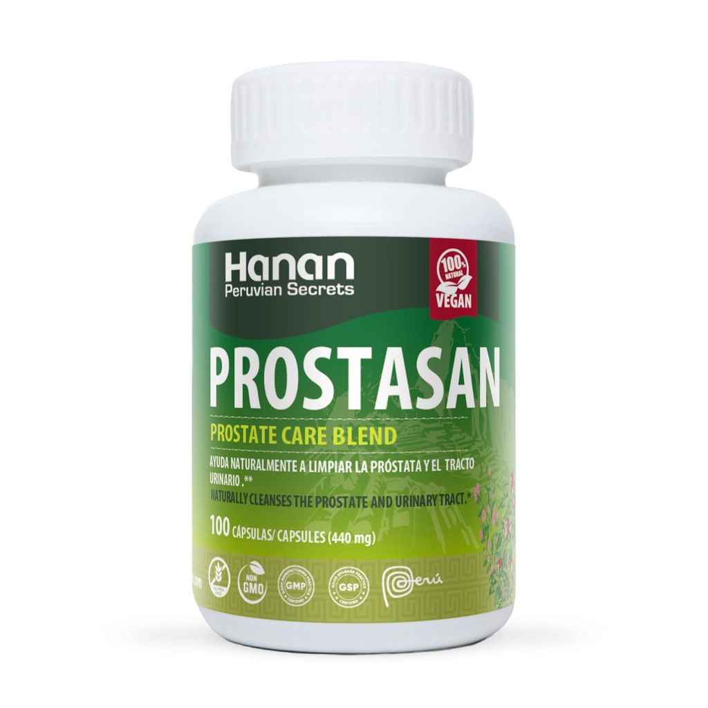 Hanan Prostasan Prostate Care Blend ← 100 Capsules ← Ayudas naturales en la limpieza de la próstata y el tracto urinario