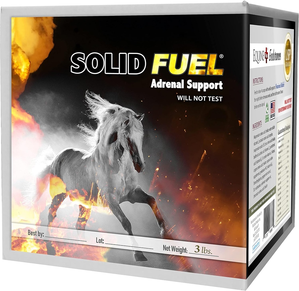 SOLID FUEL - Performance Horse Supplement - Vitaminas, Minerales &amp; Amino Acids for Adrenal Support &amp; Endurance