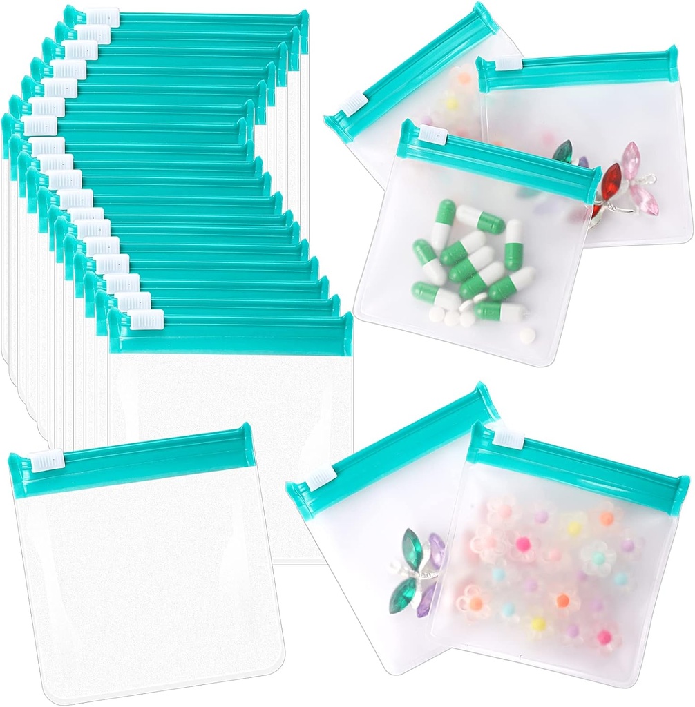 24 Pcs Travel Pill Packets Pill Pouch Bags Reutilizable Zippered Medicine Bag Set Self Sealing Clear Plastic Medicine Organizer with Slide Lock Lunes to Sunday Pill Baggies for Pills Small Items Storage