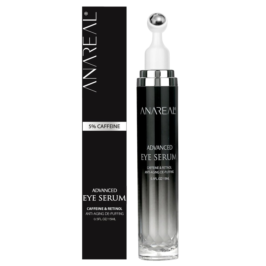 ANAREAL Eye Cream for Dark Circles, Dark Circles Under Eye Treatment, Under Eye Cream for Dark Circles, Eye Bags Treatment for Men, Eye Cream for Puffiness and Bags Under Eyes, Eye Cream for Wrinkles