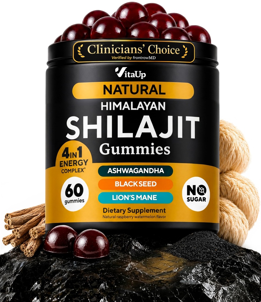 Himalayan Shilajit Gummies for Men &amp; Women - Pure Shilajit for Men Gummies - Sugar Free Gummy Supplements with Fulvic Acid - Healthy Aging, Immune & Energy Support - 60 Count
