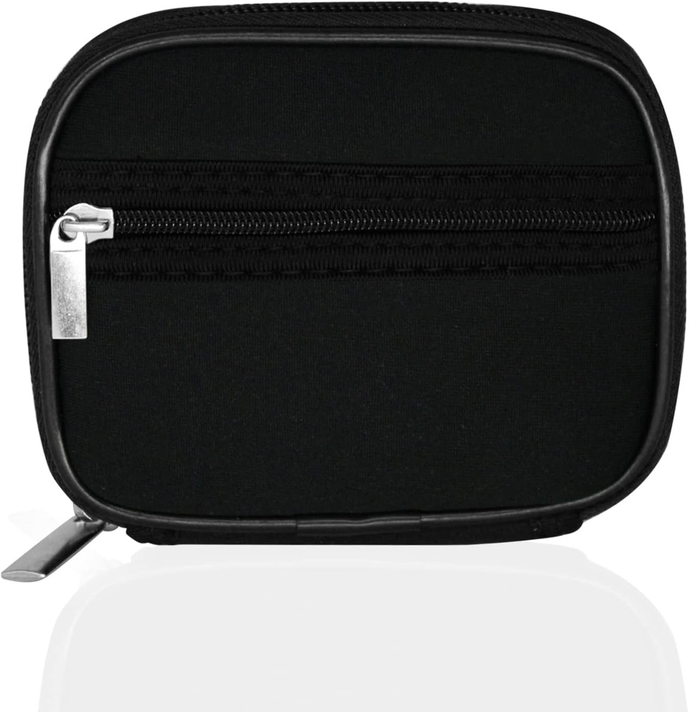 Serfeymi Caja de píldoras de viaje semanal para fines con caja extraíble de 7 días, caja de píldoras de viaje de moda Organizador de píldoras para la medicina, vitamina, suplemento - Negro 01