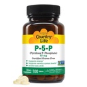 Country Life P-5-P Vitamin B6 – Bioavailable Pyridoxal-5-Phosphate Supplement for Energy, Nervous System Support, and Red Blood Cell Growth – Certified Gluten Free, Vegan, Non-GMO – 100 cápsulas