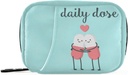 Naanle Cartoon Pills Heart Pill Box 7 Day Case Bag Travel Organizer with Zipper Portable Weekly Compact Size for Vitamin Supplement Holder A Cartoon Red Blue 4.6 x 3.14 x 1.88 Inch 0.12 kilogramos