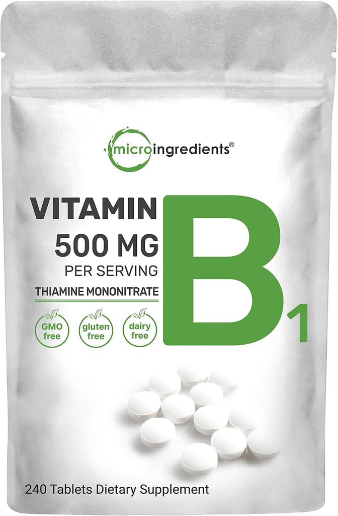 Micro Ingredientes Vitamina B1 500mg Por Serving, 240 Tablets ← Vitamina B1 Suplemento de la tiamina, Vitaminas B esenciales viviendas apoya el metabolismo &amp; Sistema nervioso saludable