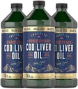 Carlyle Norwegian Cod Liver Oil TEN 16oz TENIDO Pack of 3 Bottles ANTE Liquid Unflavored Fish Oil Suplemento No-GMO, Gluten Free