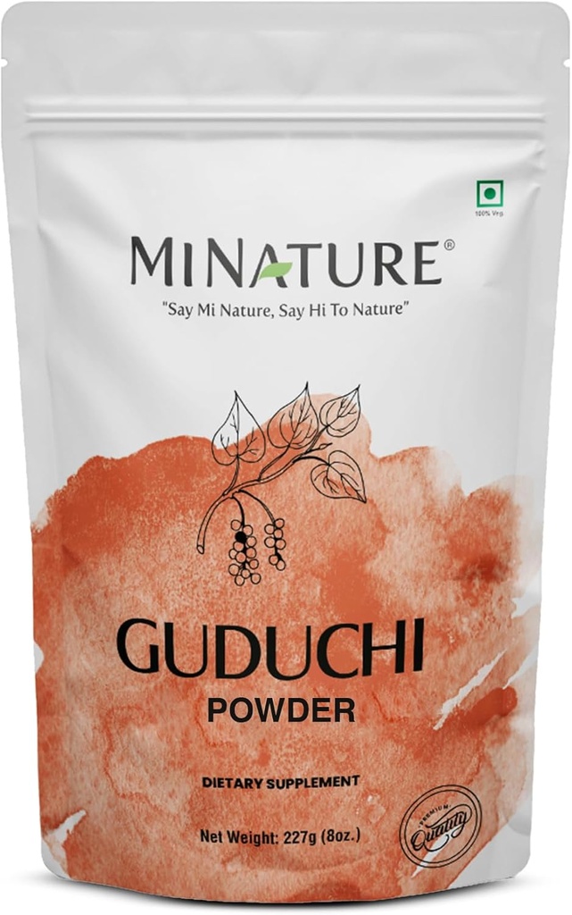 minature Guduchi (Giloy) Powder | (Tinospora Cordifolia) | Supports Healthy Digestion | Immunity Booster| Indian Giloy Powder | Resealable Zip Lock Pouch | 227g (8oz)