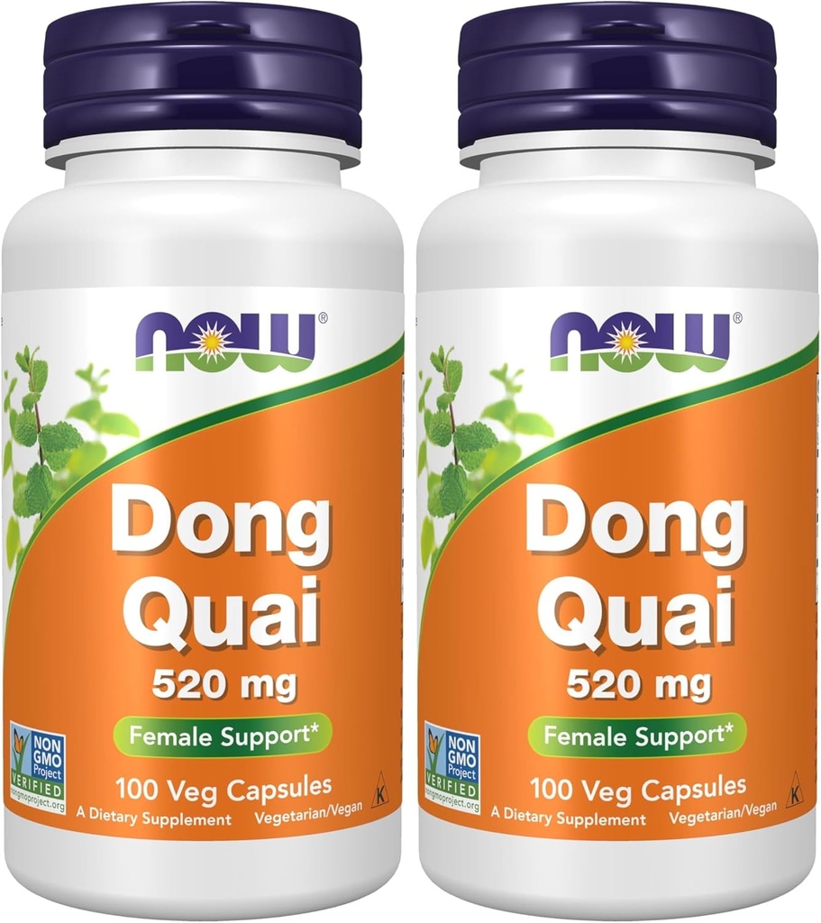 AHORA Suplementos, Dong Quai (Angelica sinensis) 520 mg, Female Support*, 100 Veg Capsules (Pack of 2)