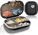2 Pack Pill Organizer Pill Box 7 Compartimientos Dispensador de gran pill Inicio Suplemento de viaje Holder Airtight Vitamin Container Daily Medicine Travel Essentials(Mall+ Large)