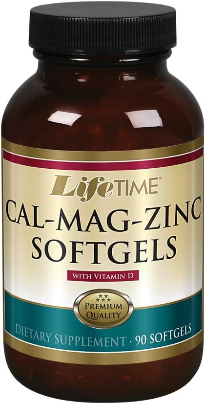 LIFETIME Calcium Magnesium Zinc w/Vitamin D | Support Bone, Muscle & Immunity Health | Easy Absorption | Softgel Capsule | 90 Capsules, 30 Servings
