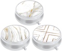 3 Caja de Píldora de Empaquetado, Funda de Píldora Pequeña para Purse &amp; Pocket, Cute Travel Medicine Organizer, Portable Medicine Container Holder to Hold Vitamins, Medication, Fish Oil &amp; Supplement, White Marble