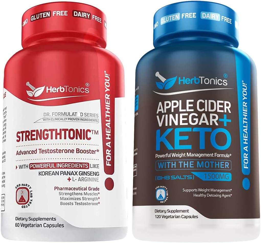 Boosterna de testosterona para hombres píldoras de aumento masculino - Ampliación Suplemento Aumentar Tamaño, Fuerza de energía &amp; mejora de la resistencia Ginseng Pill ← Apple Cider Vinegar Capsules Plus Keto BHB Silencioso quemador