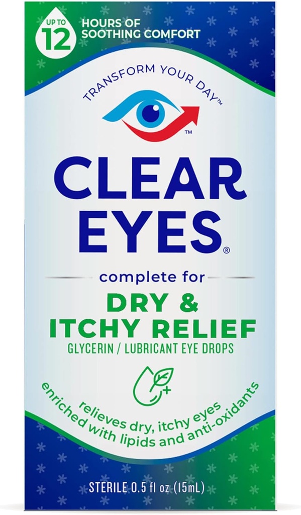 Ojos claros Ojos secos y picante Ojo de alivio gotas, 0,5 Fl Oz
