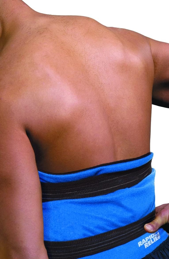 Compresor rápido de alta calidad reutilizable caliente y frío - Gran paquete de hielo flexible paquete de terapia fría caliente para la espalda y el dolor corporal con Correa ajustable, congelación o microondas