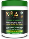 Greens Superfood Juice Powder - USDA Organic Super Greens Powder with with Spirulina, Chlorella, Matcha, Wheat Grass, Digestive Enzymes & Probiotics - Lemon Flavor -30 ServQ