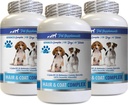 PET SUPPLEMENTS &amp; NUTRITION LLC Dog Coat Treats - Dog Hair and Coat Complex - Itch Relief - Itch Relief - Vitaminas y Minerales - Dog Vitamina e - 3 Bottles (180 Treats)