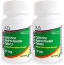 LABORATORIOS DE SDA Todo el día Medicina de las 24 horas de la alergia 100 cuentan Antihistamínico para las alergias, Pollen, Hay Fever, Dry, Itchy Eyes  Cetirizine HCl 10mg Tablets (Pack of 2)