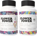 Flower Power - Passion Pills Libido Booster & Boric Acid Suppositories – All-Natural Feminine Care Bundle for Enhanced Libido, Odor Control, and Balanced Vaginal Health – 60 Vegan Capsules, 600mg – Ma