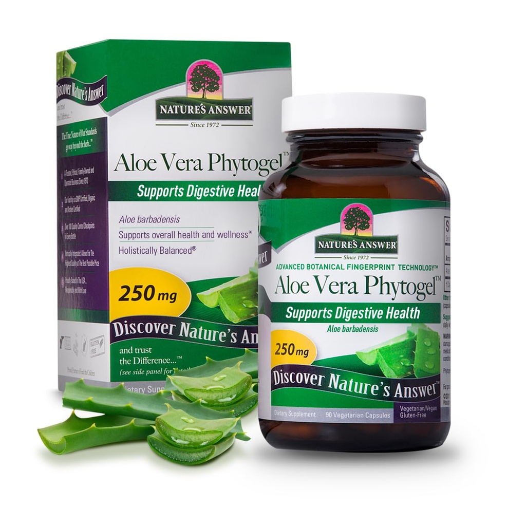 La respuesta de la naturaleza Aloe Vera Phytogel tóxico apoya la salud digestiva ¦ Vegan, Non-GMO Silencio Veggie Capsules 90Ct