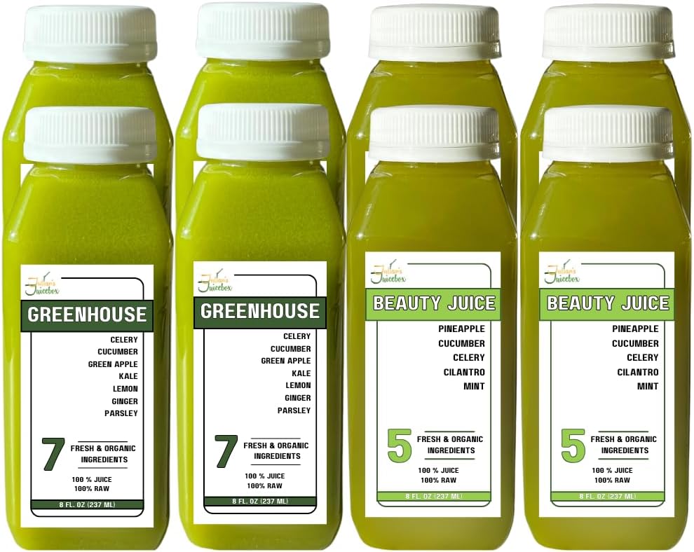 1 Día Orgánica Raw Bajo Azúcar Juice Cleanse - Perder Peso, Curve Cravings &amp; Reboot Su Sistema - ¡Genial para los niños también!