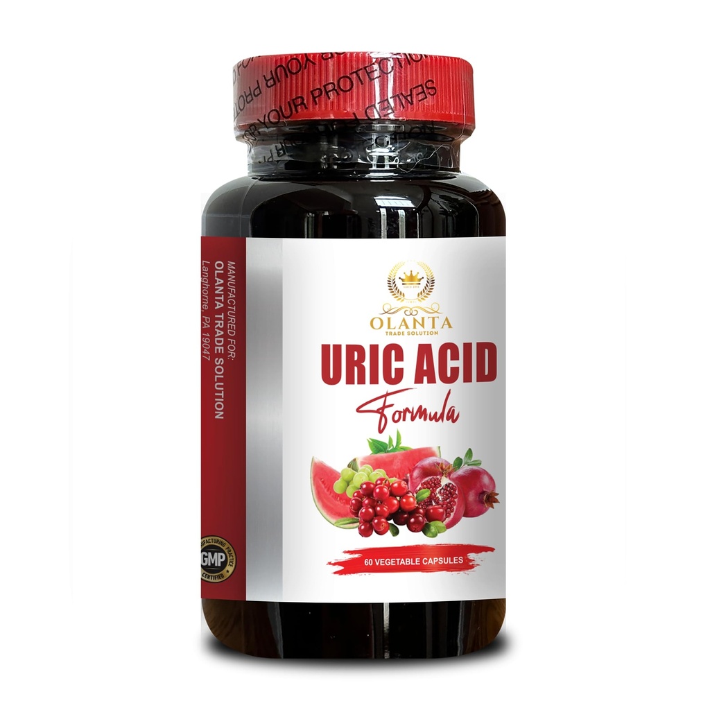 URIC Acid - Support Healthy Uric Acid Level, Support Joint Mobility & Comfort, Milk Thistle, Celery Seed, Tart Cherry, Milk Thistle - 1 Bottle 60 Capsules