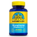 Nature's Life Strengthening Vitamin D3 2000 IU (50 mcg) - Vitamin D - Bone Health and Immune Support Supplement - Easy-to-Swallow Softgels - 60-Day Guarantee, Lab Verified - 240 Servings, 240ct