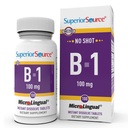 Fuente superior B-1 100 mg - Suplemento de vitamina B apoya la energía saludable y el crecimiento - Nervous " Digestive System Support Formula with Thiamin - 100 Sublingual Dissolving Tablets