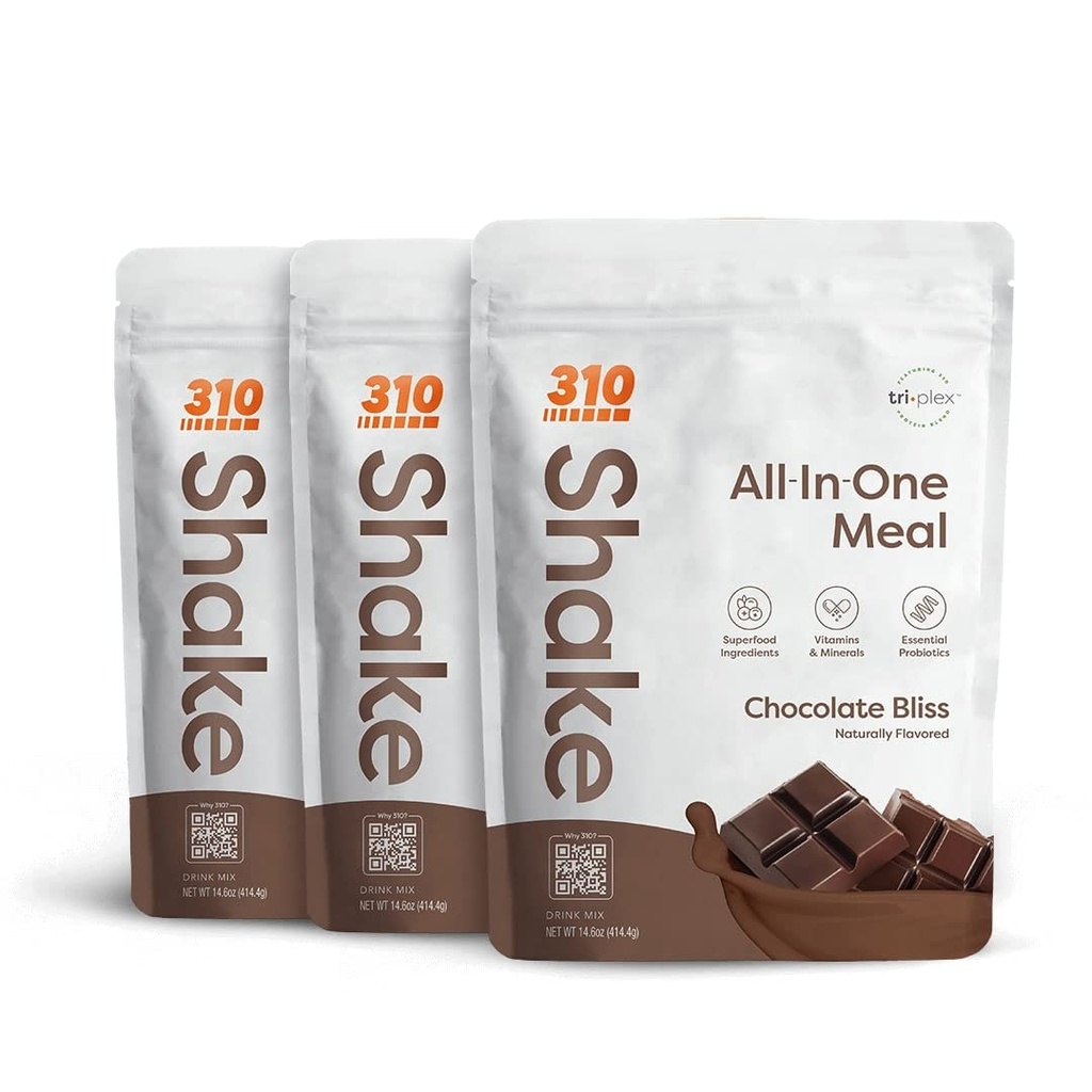 310 Nutrition – All-In-One Meal Replacement Shake - New Formula with Fiber Rich Vegan Superfood Blend - Natural Sweeteners - Low Carb Shake, Keto & Paleo Friendly - Gluten Free - 26 Essential Vitamins & Minerals - Triple Flavor Pack