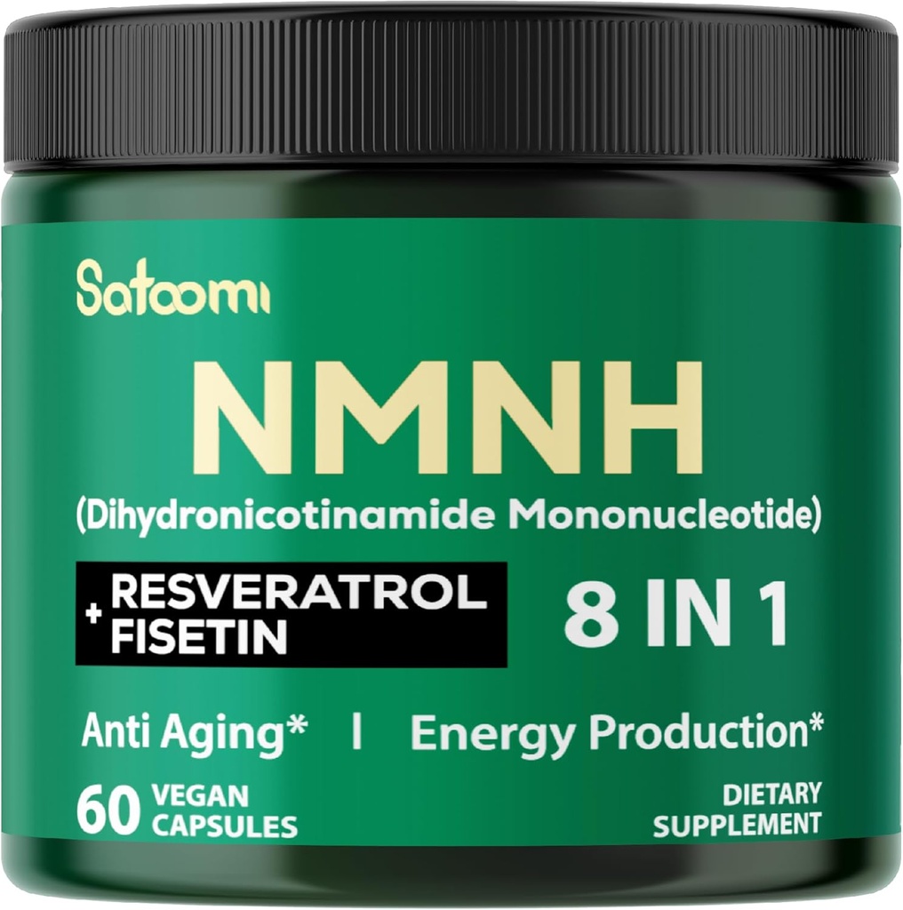 8in1 NMNH - Suplemento NMN Alternativa - NAD Suplemento para apoyar los niveles de NAD añadido Fisetina, Resveratrol, Quercetina, Turmérica, Berberina, Vitamina D3 &amp; C - 60 Cuenta para 30 días