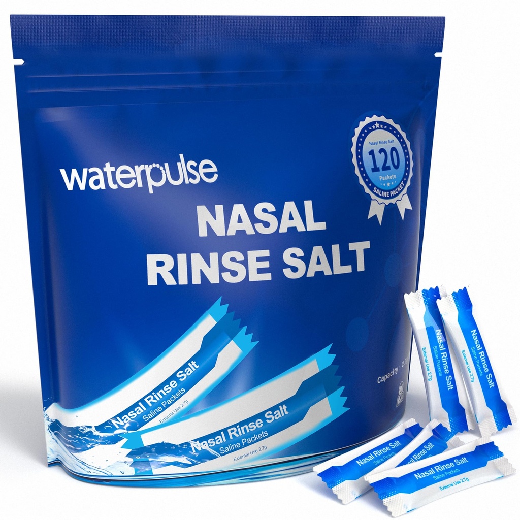 120 Saline Packets,Sinus Rinsing Packets for Neti Pots,Neti Pot Salt Packets Individuo,Nasal Rinse Packets Neti Pot Salt for Nasal Irrigation System,Nasal Wash Squeeze Bottle &amp; Sinus Relief
