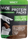 VADE Nutrition Dissolvable Protein Packs - 100% Whey Isolate Protein Powder Chocolate Milkshake - Low Carb, Low Calorie, Lactose Free, Sugar Free, Fat Free, Gluten Free - 30 Packets to Go