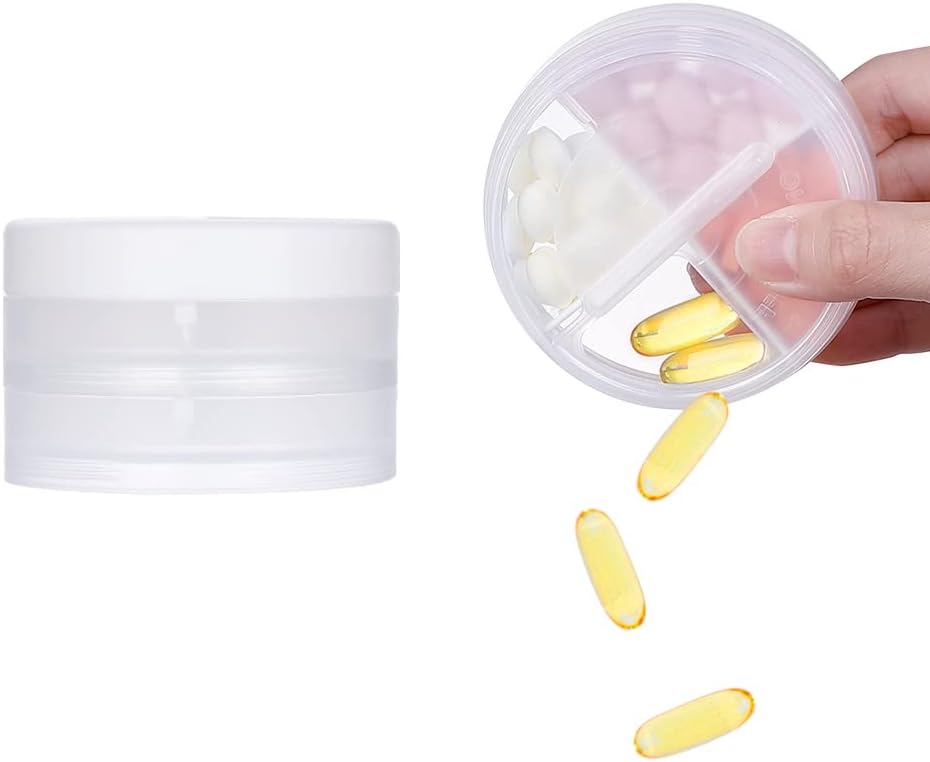 2 caja de almohadas, organizador de píldoras diarias de KIGI con 8 platos 1 día 4 veces caja de píldoras portátiles de vitamina Organizer para viajes(Lista 3.1-2 pulgadas)