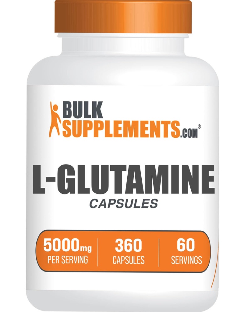 BulkSupplements.com L-Glutamine Capsules - Glutamine Supplement, Amino Acid Supplement - Gluten Free, 6 Capsules per Serving (5000mg), 360 Count (Pack of 1)
