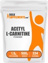 BulkSupplements.com Acetyl L-Carnitine Powder - as ALCAR HCl, Carnitine Supplement - Gluten Free, 1.5g per Serving, 500g (1.1 lbs) (Pack of 1)