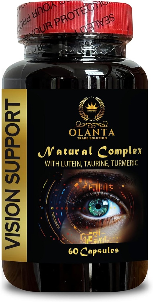 Antioxidant Protection and Eye Wellness - VISION SUPPORT NATURAL COMPLEX - vision support supplement for eye health, taurine health benefits, Eye Vitamin & Mineral Supplement with Lutein