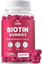 Biotin Gummies, Biotin Supplement with Chlorophyll, Black Seed Oil, Multivitamins and Zinc Support Hair Skin and Nails Health for Women and Men [60 Count (Pack of 1)]