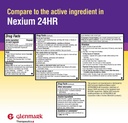 Terapéutica de Glenmark Esomeprazole Magnesio USP 20mg, cápsulas de liberación retrasada, trucos frecuentes acidez de corazón, 42 cápsulas