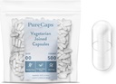 PureCaps USA - Empty Vegetarian Vegan Pill Capsules Tamaño 00 vírgenes 500 Únete Pills sufrimiento Non-GMO Certified ¦ SLS, Gluten, Preservative Free