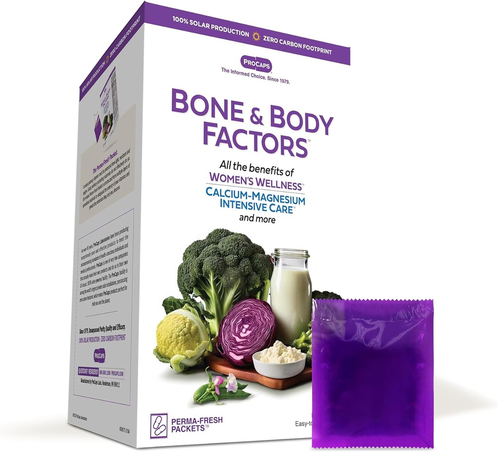 ANDREW LESSMAN Bone and Body Factors 120 Packets - Combined Benefits of Calcium-Magnesium Intensive Care, Women's Wellness and More, Supports Bone Health, Special Needs of Women, All Stages of Life