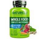 NATURELO Whole Food Multivitamin for Men 50+ - with Vitamins, Minerals, Organic Herbal Extracts - Vegan Vegetarian - for Energy, Brain, Heart and Eye Health - 120 Capsules