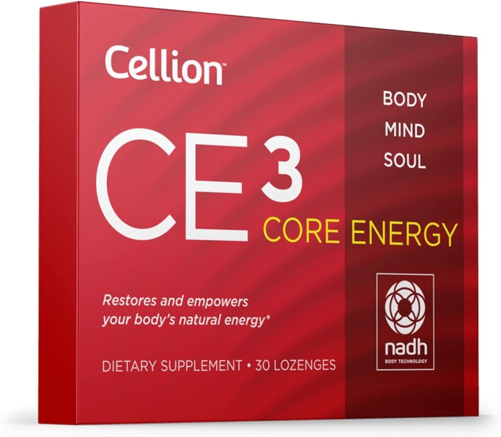 Cellion CE3 Core Energy NADH Supplement More Effective Than Other Supplements | Best for Energy Production, Metabolism, Antiaging, Cellular ATP Development, Performance | Vegan 30 Count 20mg Lozenges