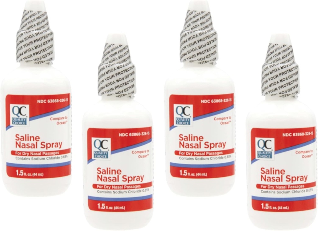 Elección de calidad Saline Nasal Relief, 1.5oz (Pack of 4)