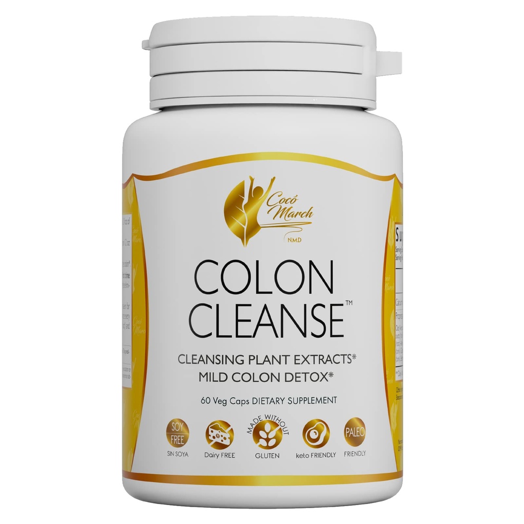 Cocó March N.M.D Colon Cleanse – Fiber Supplement with Probiotics for Digestive & Gut Health Support for Women & Men – Gluten Free, Dairy & Soy Free, Keto Friendly – 15 Day Cleanse, 60 Veg Capsules