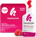 Healthycell Vibrant Hair Skin & Nails Daily Liquid Supplement - Beauty Supplements with Hydrating Nutrients & Essential Vitamins - Collagen, Biotin & Hyaluronic Acid - 30 Gel Packs